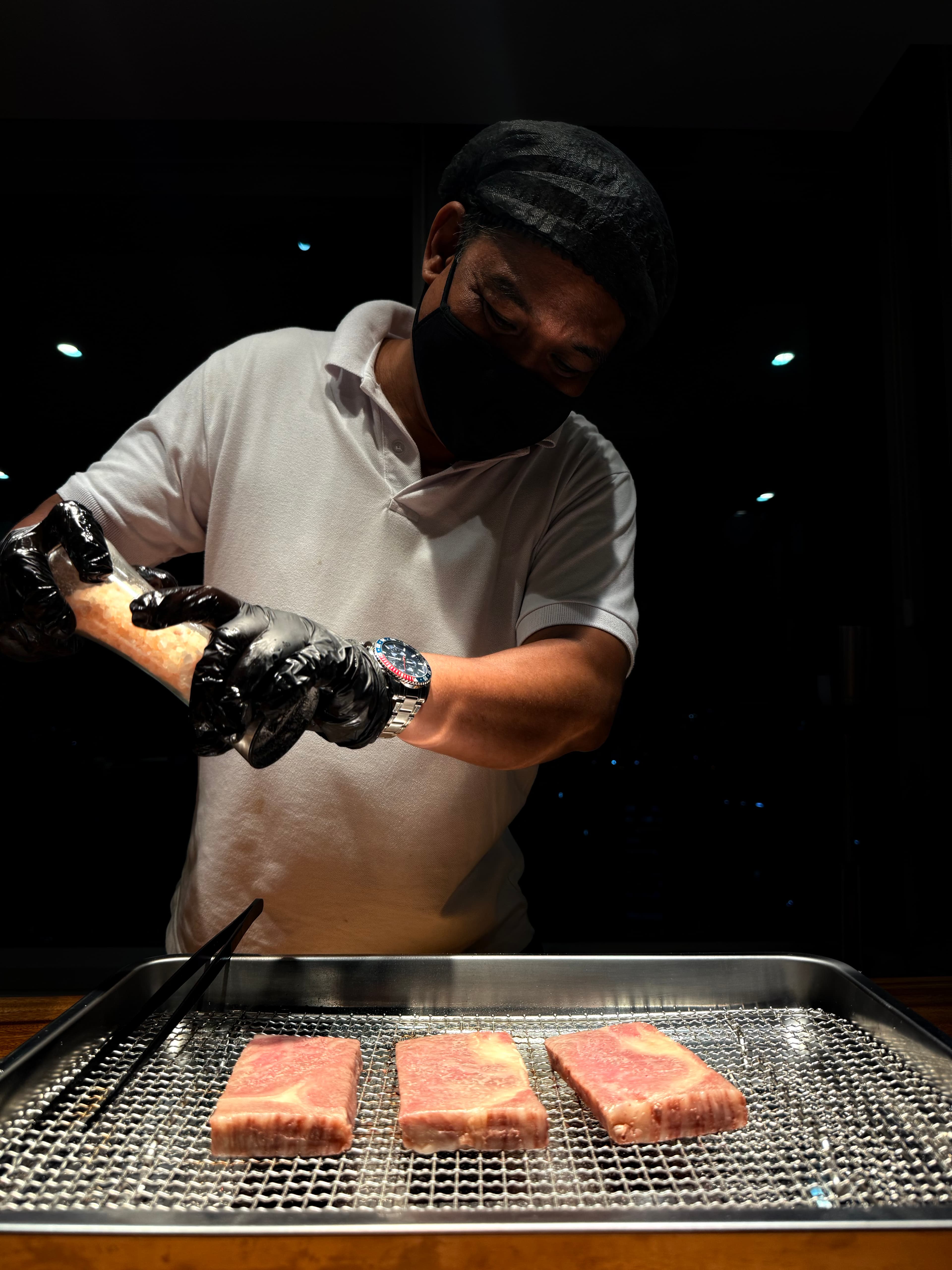 Japanese Wagyu prepared for a private Marbling tasting